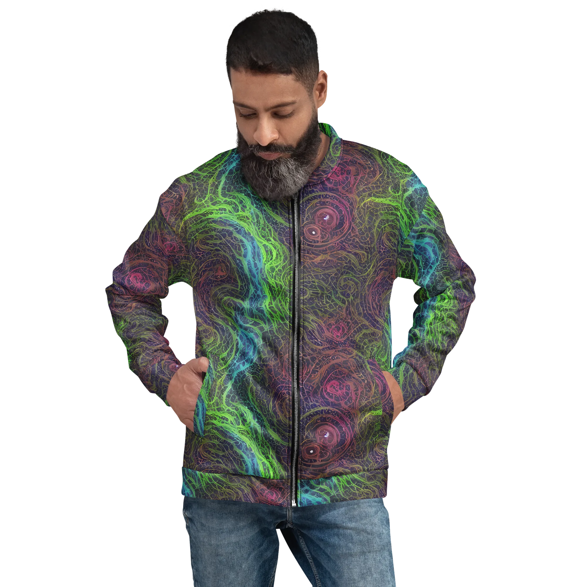 Chromatic Tangled on Bomber Jacket — Front