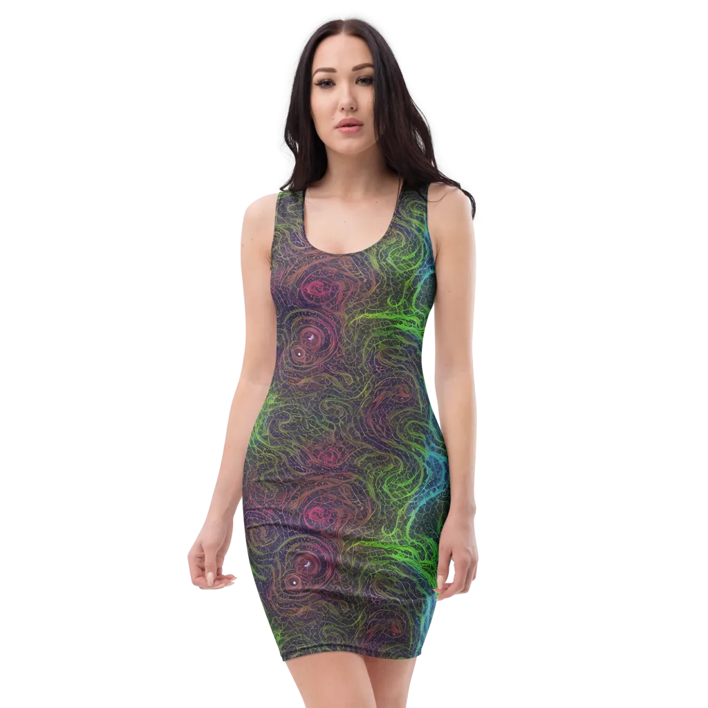 Chromatic Tangled on Bodycon Dress — Front