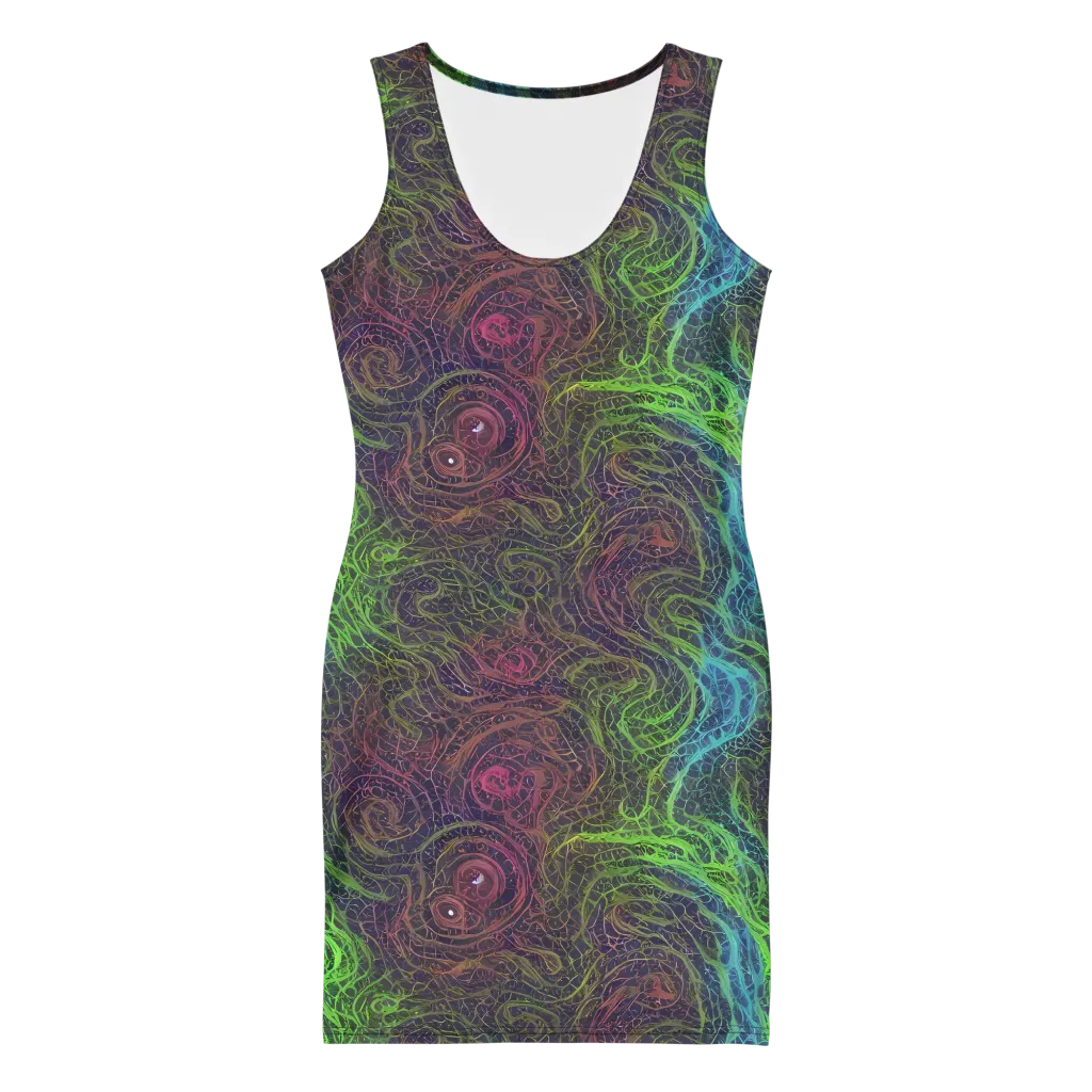 Chromatic Tangled on Bodycon Dress — Front