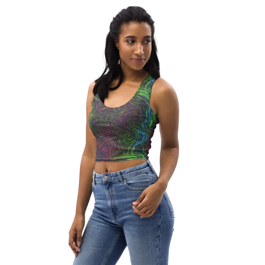 Chromatic Tangled on Crop Top — Left Front