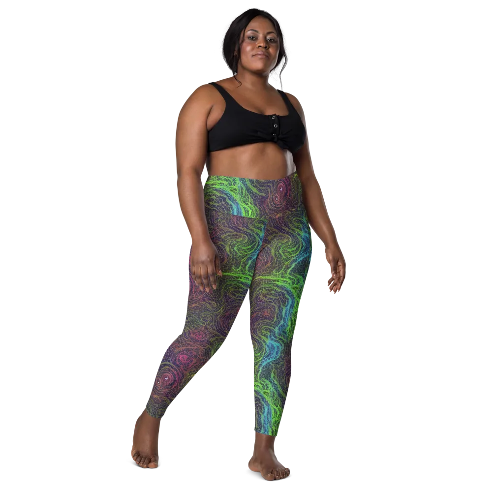 Chromatic Tangled on Leggings with Pockets — Front