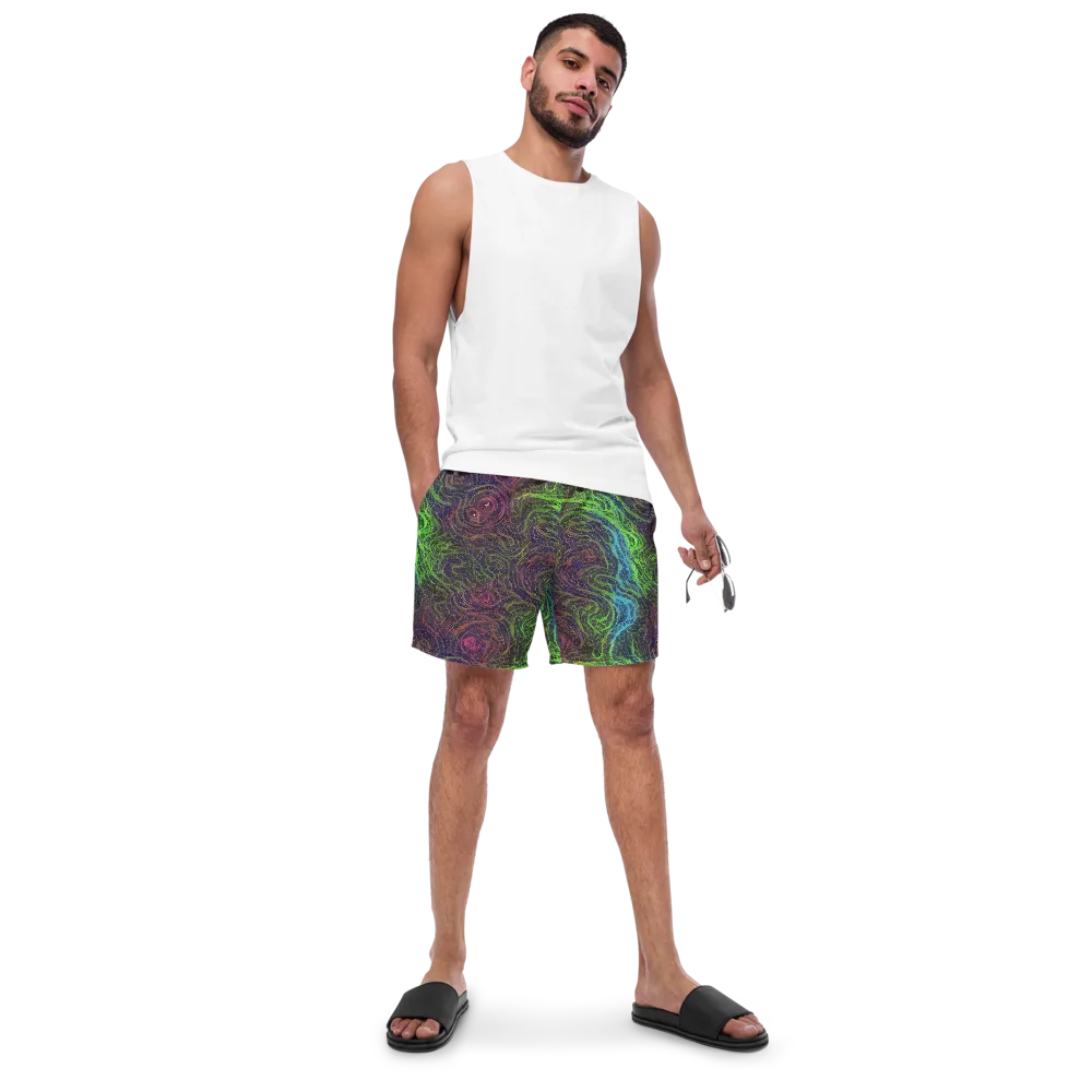 Chromatic Tangled on Swim Trunks — Front
