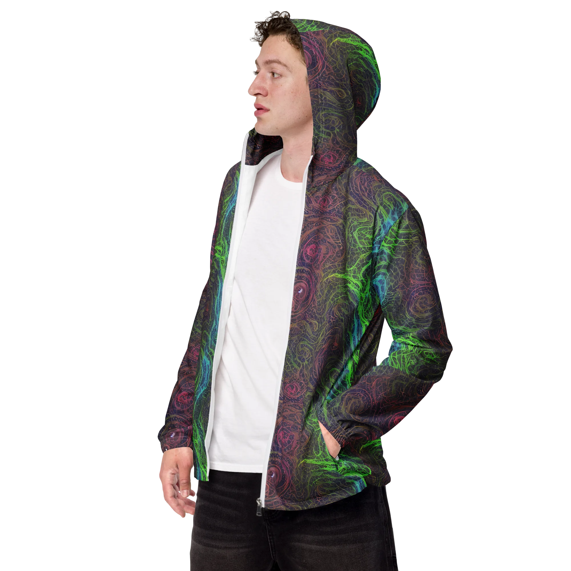 Chromatic Tangled on Men's Windbreaker — Left Front