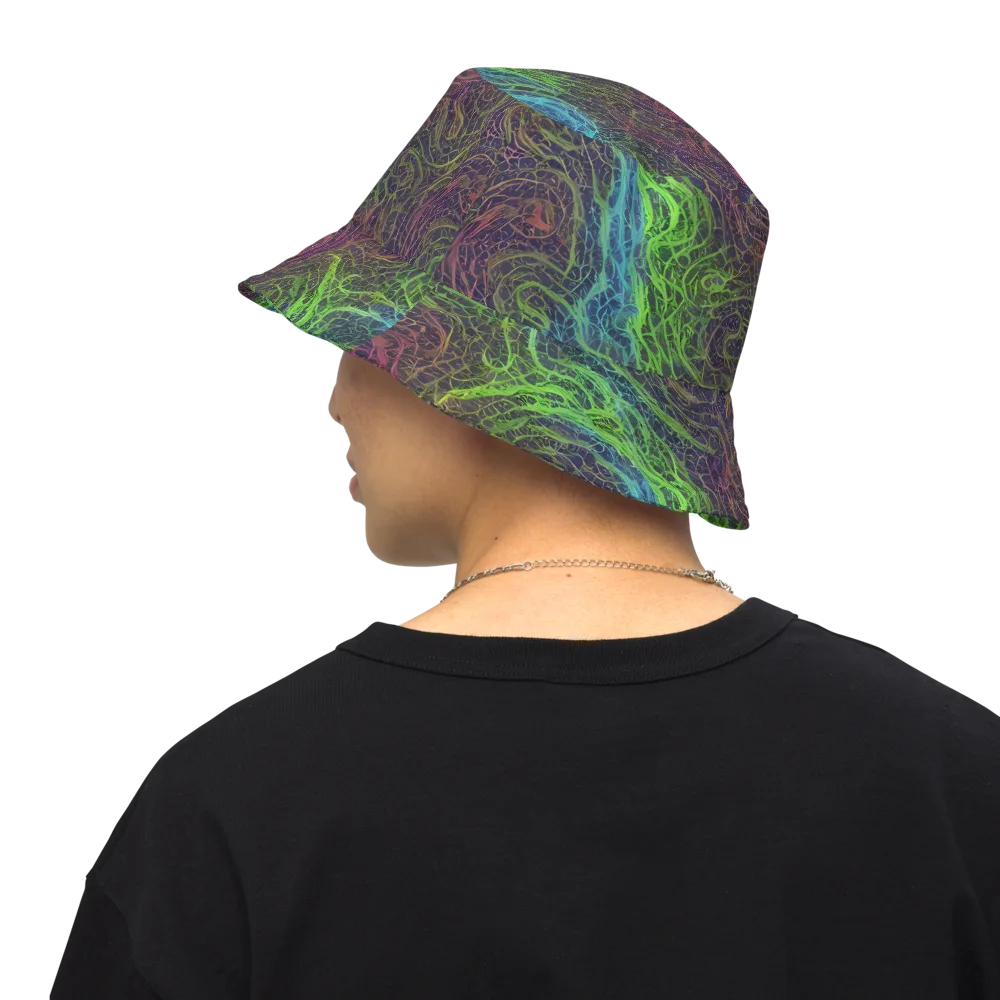 Chromatic Tangled on Reversible Bucket Hat — Back Inside