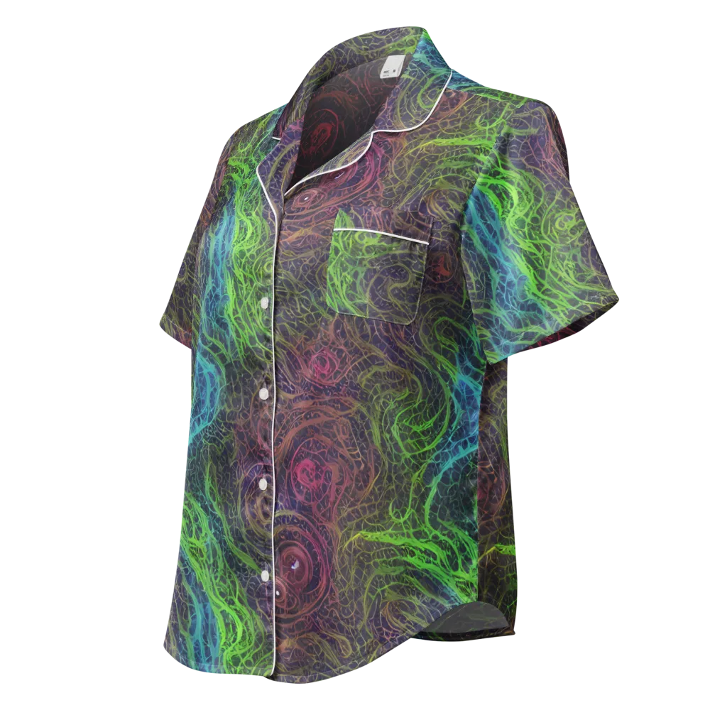 Chromatic Tangled on Women's Short Sleeve Pajama Top — Left Front