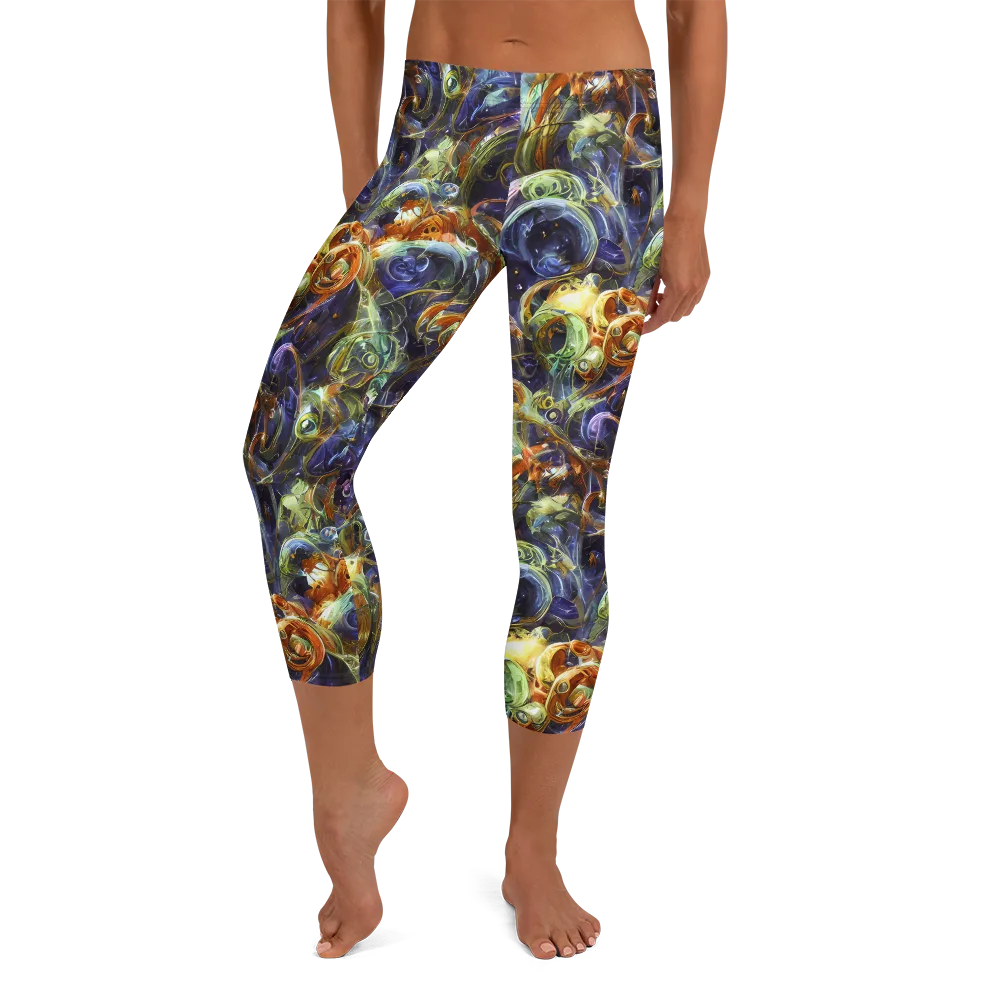Molten Midnight on Capri Leggings — Front