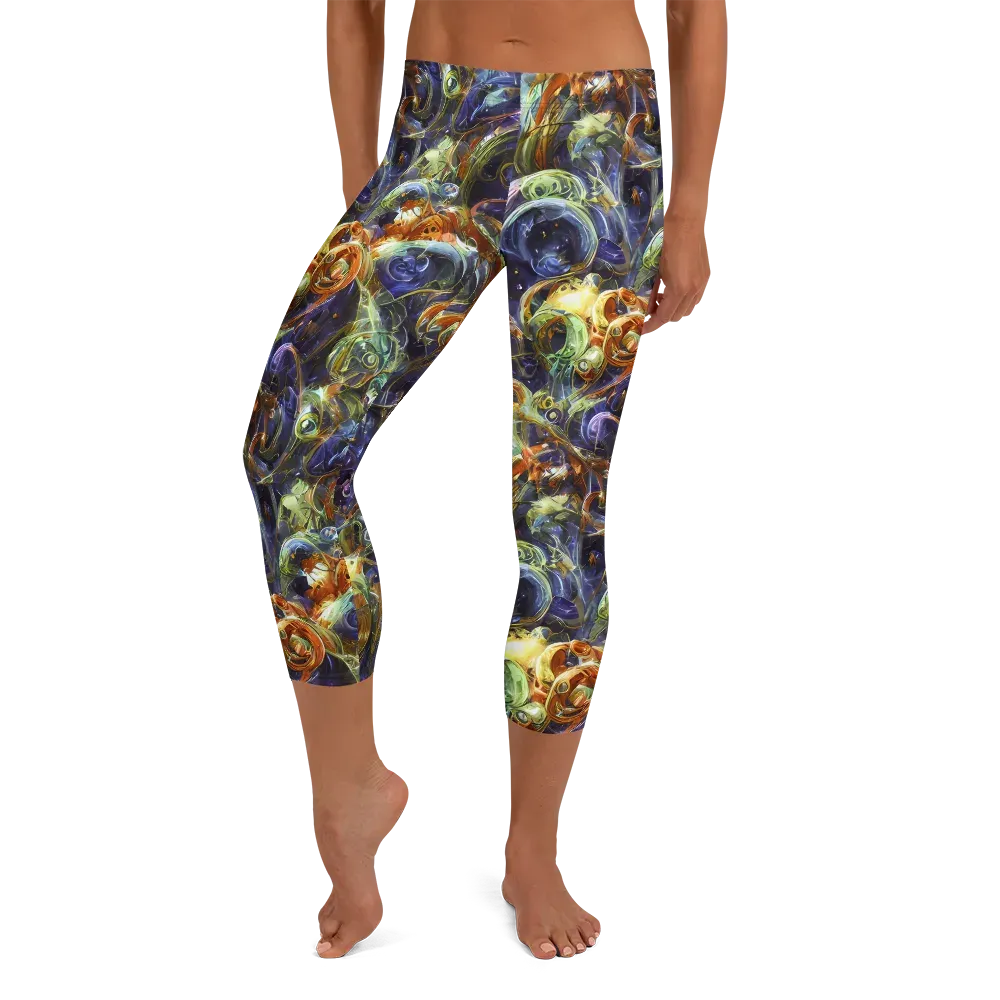 Molten Midnight on Capri Leggings — Front