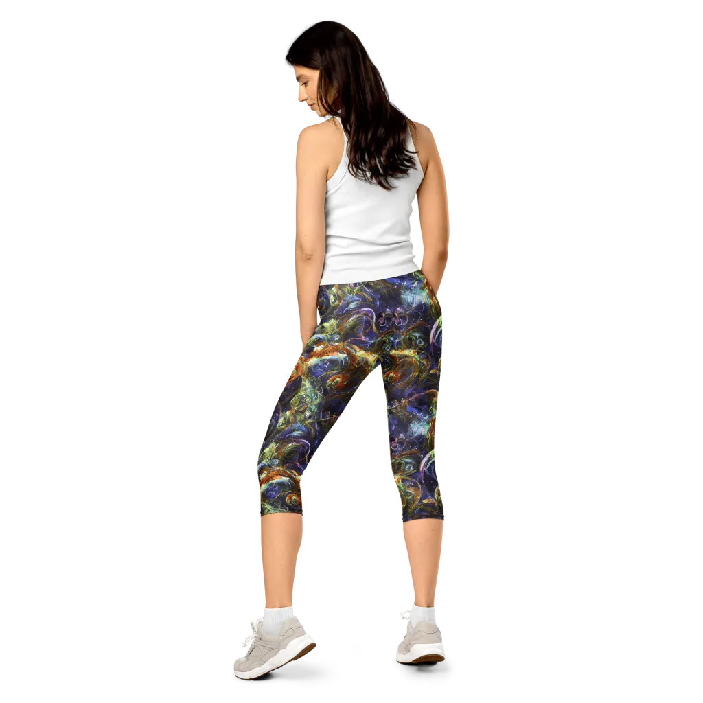 Molten Midnight on Capri Leggings — Back