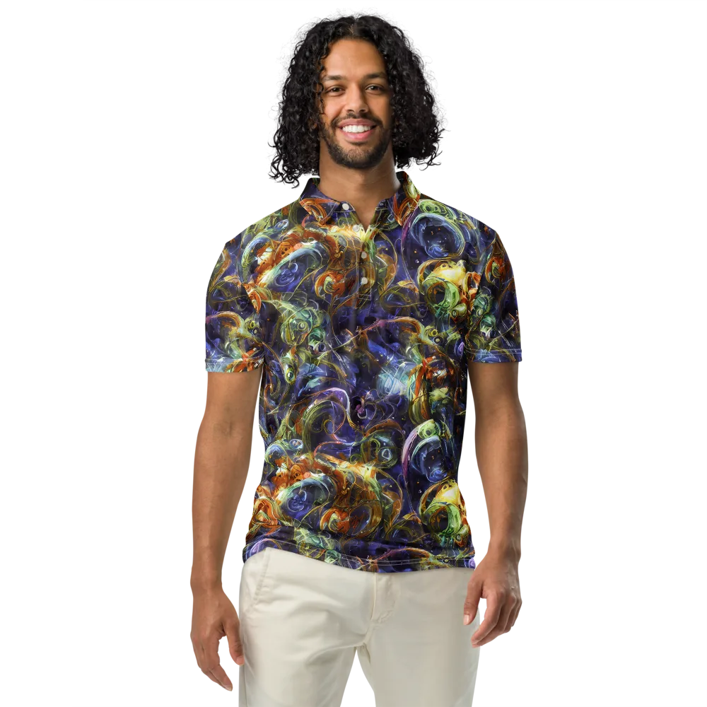Molten Midnight on Men's Slim Fit Polo Shirt — Front