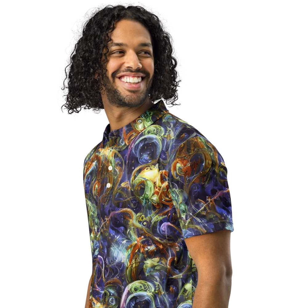 Molten Midnight on Men's Slim Fit Polo Shirt — Left Front