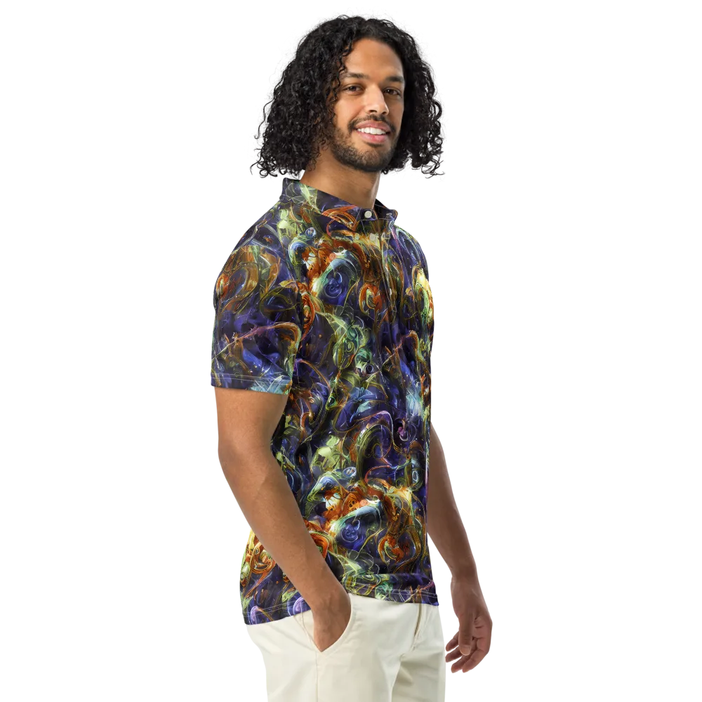 Molten Midnight on Men's Slim Fit Polo Shirt — Right Front
