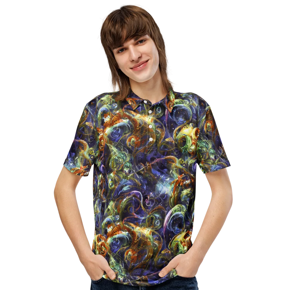 Molten Midnight on Men's Slim Fit Polo Shirt — Front