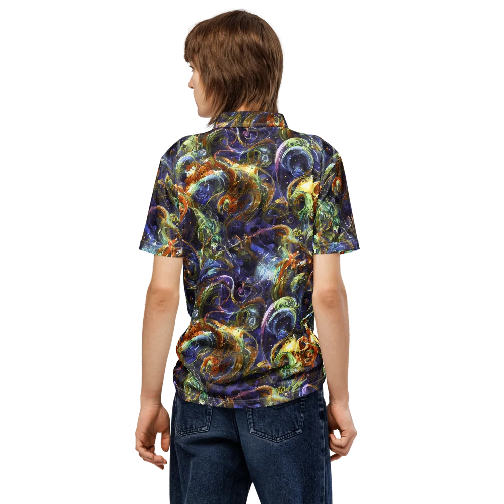 Molten Midnight on Men's Slim Fit Polo Shirt — Back