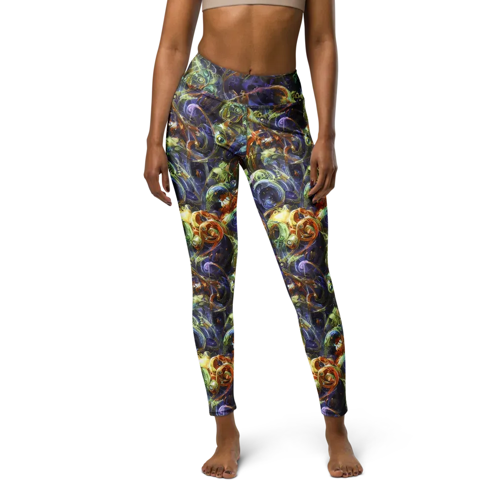 Molten Midnight on Yoga Leggings — Front