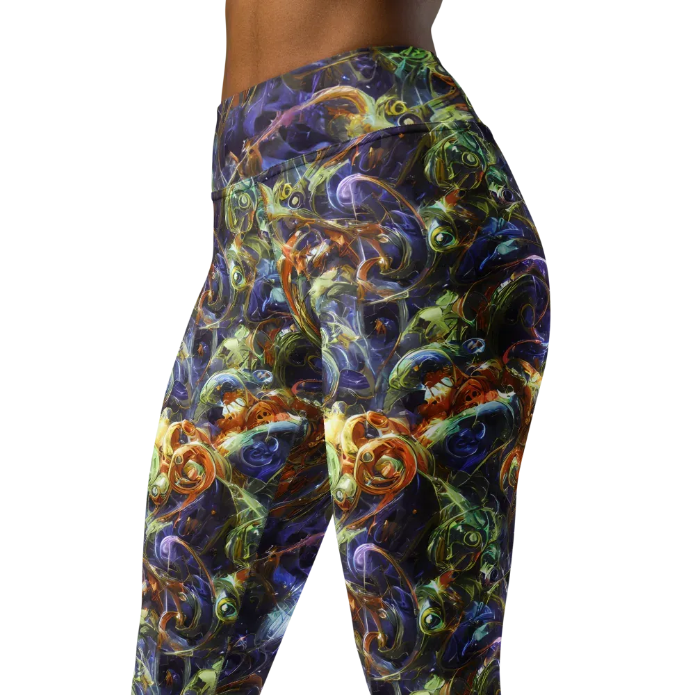 Molten Midnight on Yoga Leggings — Left Front