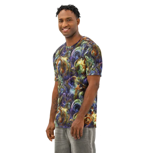 Molten Midnight on a Men's Cotton Crew Neck T-Shirt