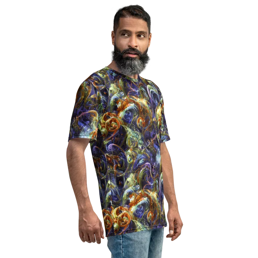 Molten Midnight on Men's Crew Neck T-Shirt — Right