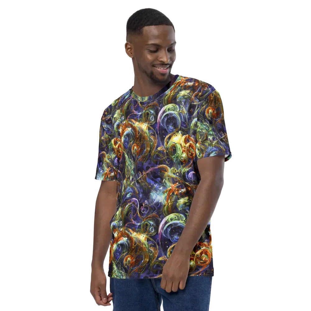 Molten Midnight on Men's Crew Neck T-Shirt — Left