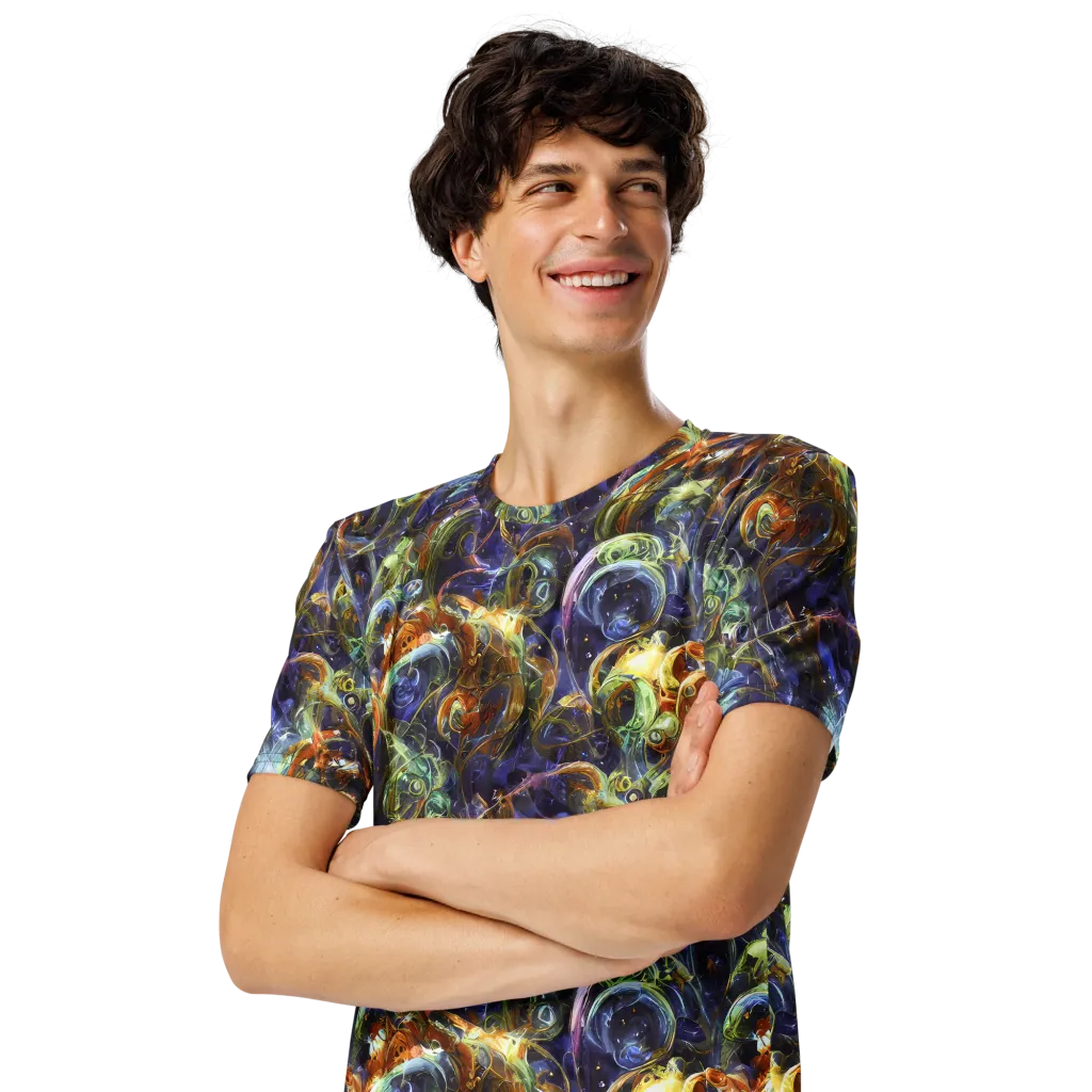 Molten Midnight on Men's Crew Neck T-Shirt — Left Front