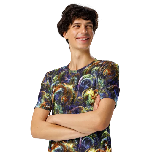 Molten Midnight on a Men's Crew Neck T-Shirt