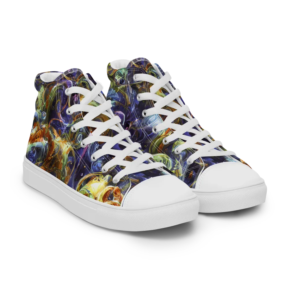 Molten Midnight on Men's High Top Canvas Shoes — Right Front