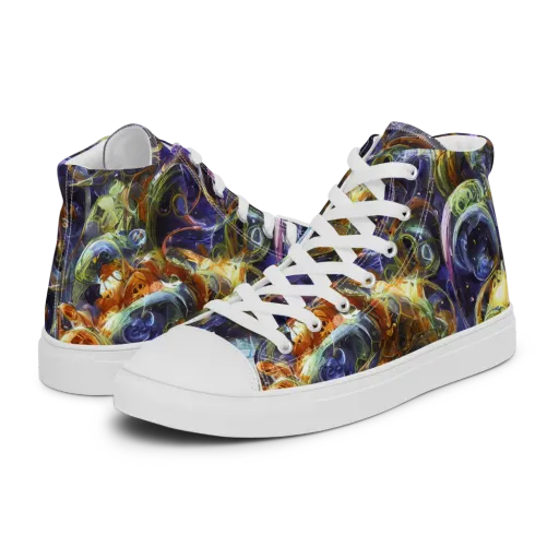 Molten Midnight on a Men's High Top Canvas Shoes