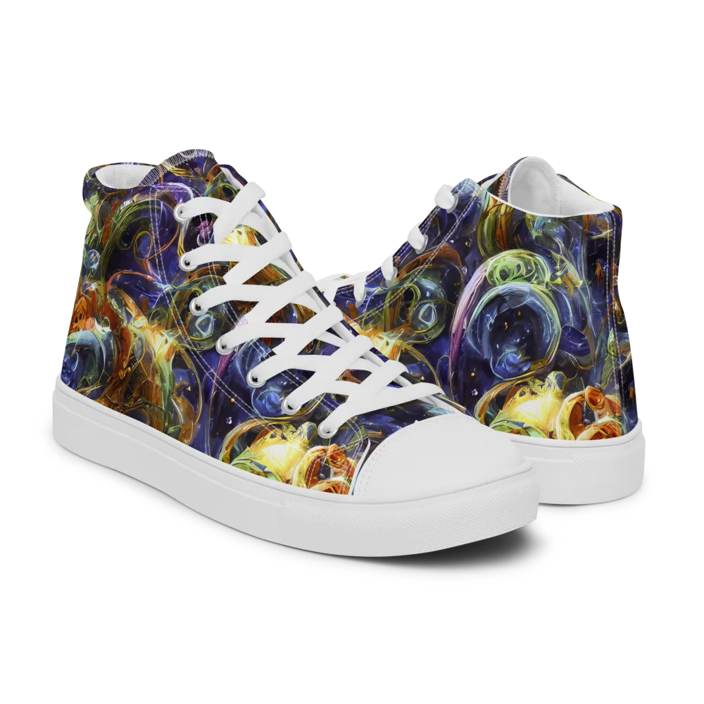 Molten Midnight on Men's High Top Canvas Shoes — Right