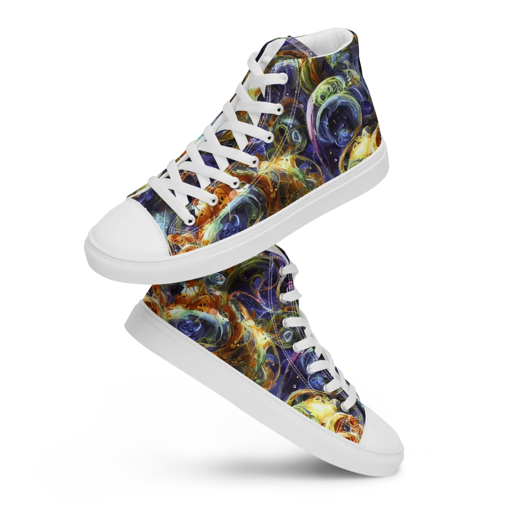 Molten Midnight on Men's High Top Canvas Shoes — Front