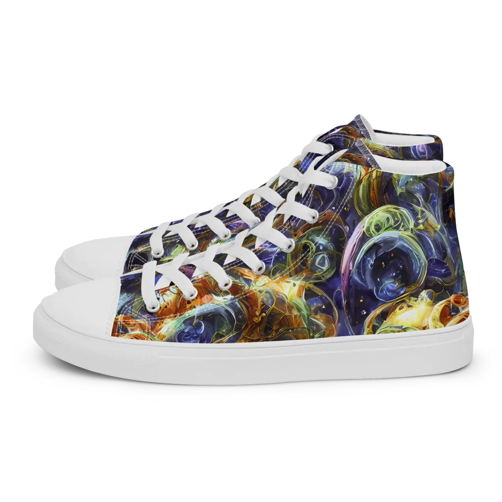 Molten Midnight on Women's High Top Canvas Shoes — Left