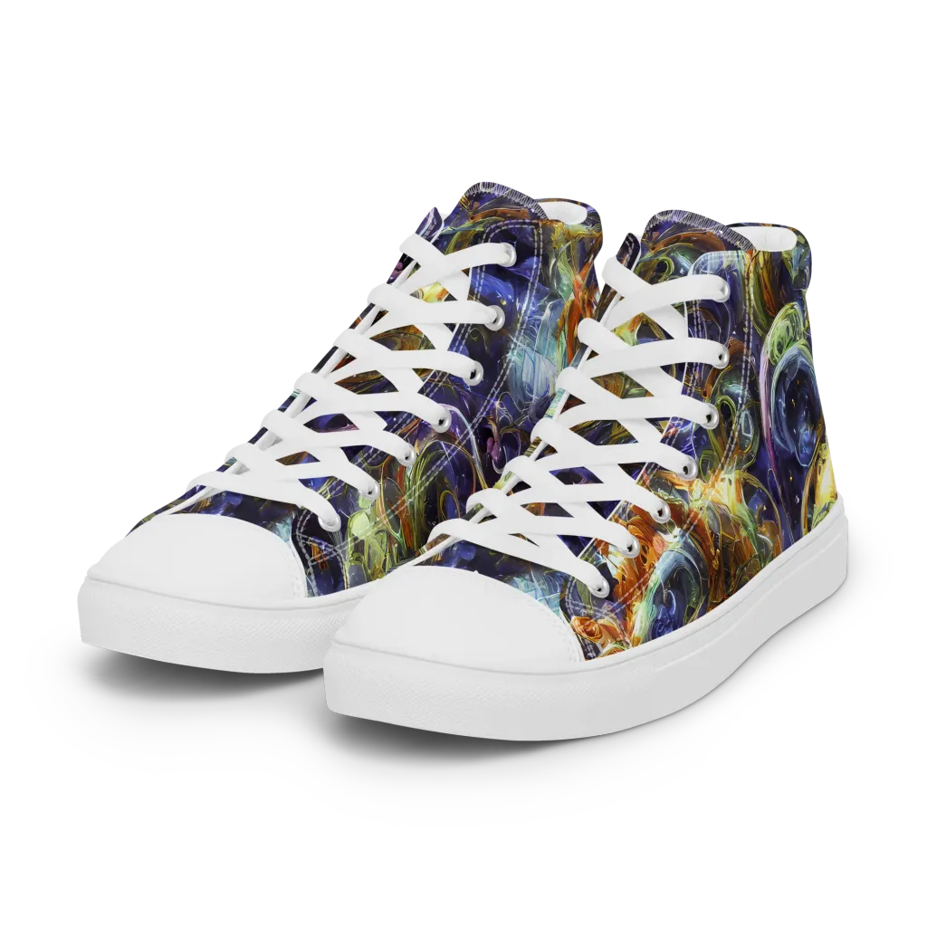 Molten Midnight on Women's High Top Canvas Shoes — Left Front