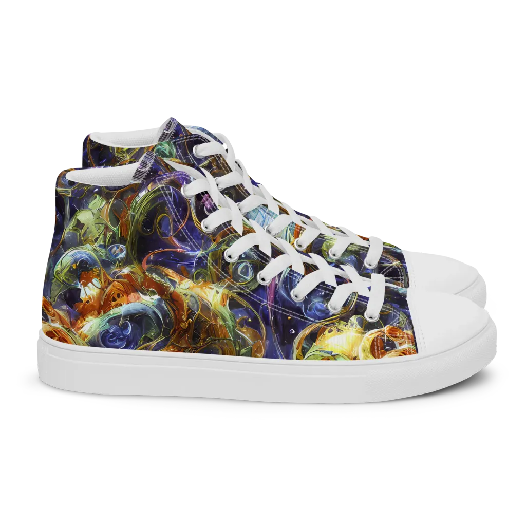 Molten Midnight on Women's High Top Canvas Shoes — Right