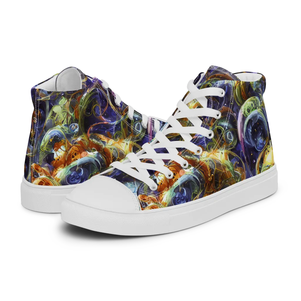 Molten Midnight on Women's High Top Canvas Shoes — Left