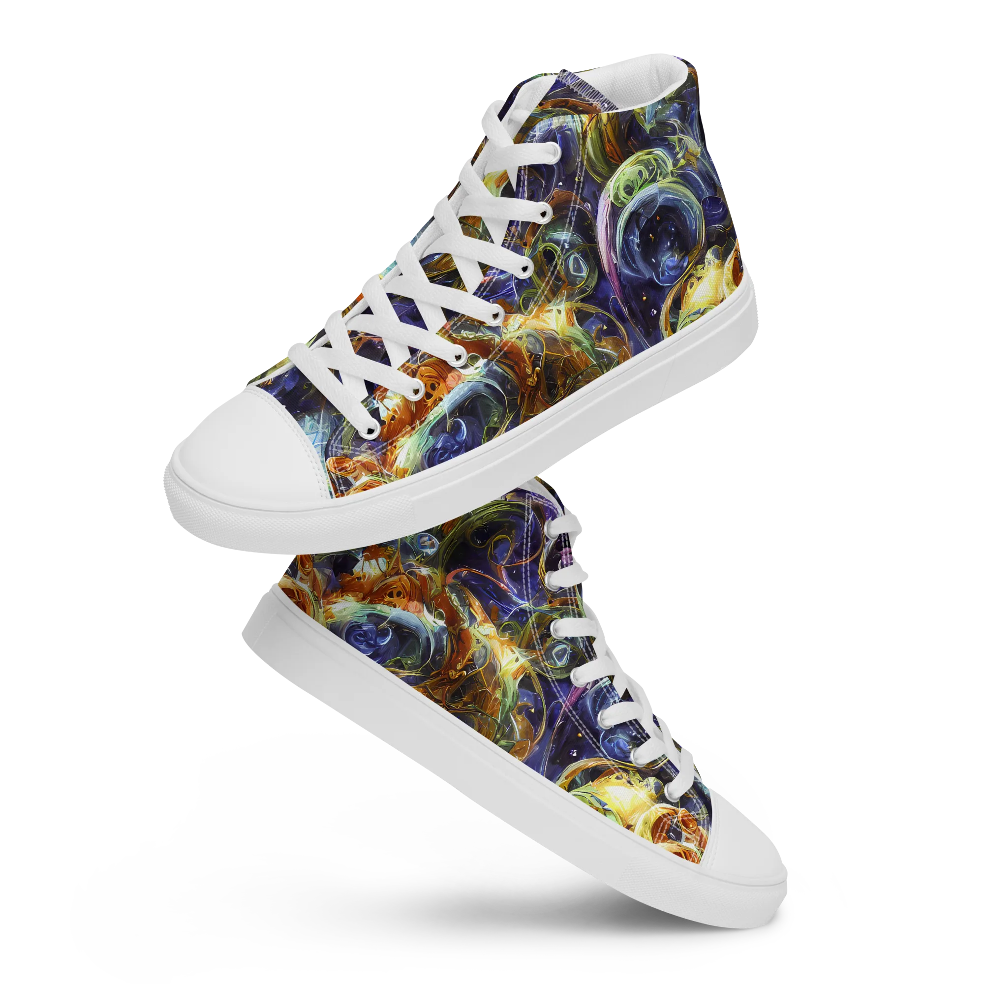 Molten Midnight on Women's High Top Canvas Shoes — Front
