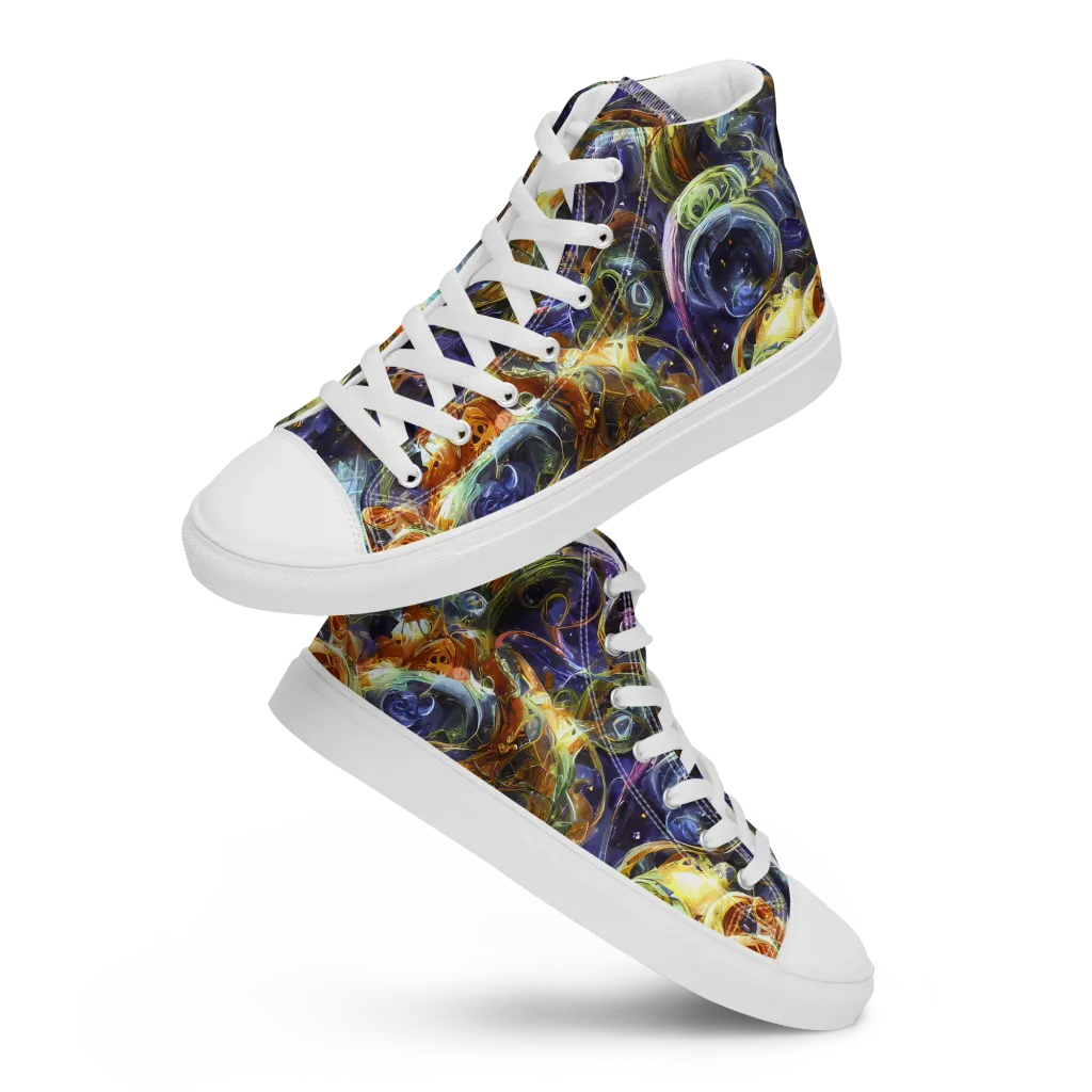 Molten Midnight on Women's High Top Canvas Shoes — Front