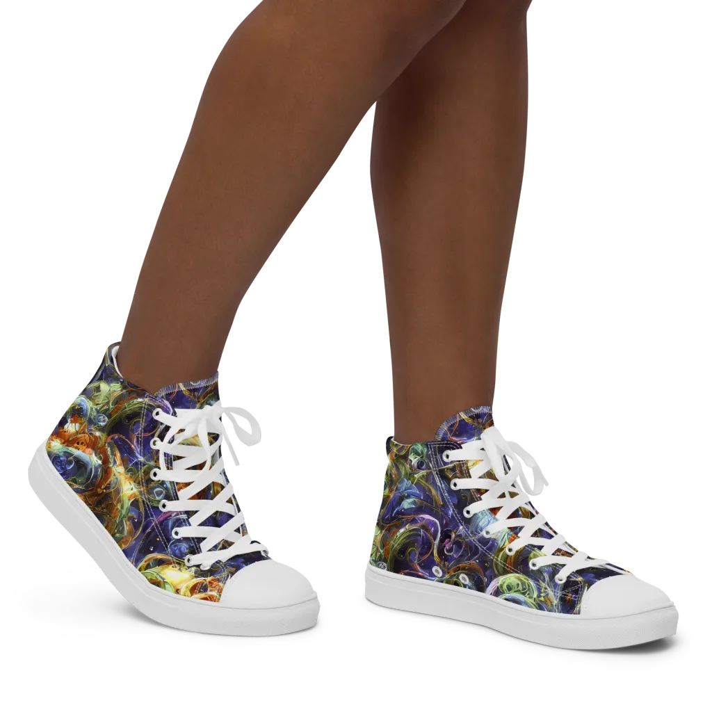 Molten Midnight on Women's High Top Canvas Shoes — Right