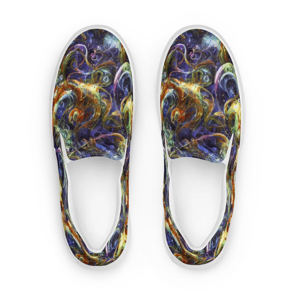 Molten Midnight on Men's Slip-On Canvas Shoes — Front