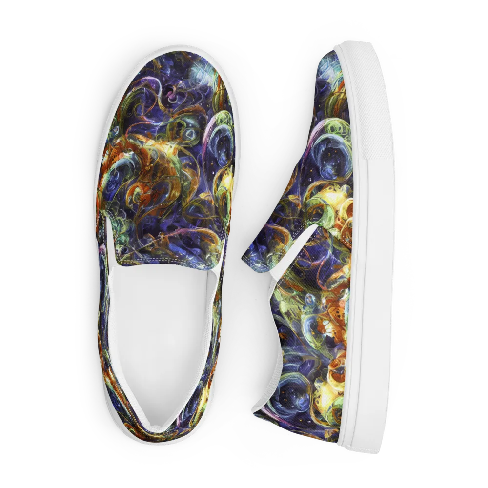 Molten Midnight on Men's Slip-On Canvas Shoes — Front