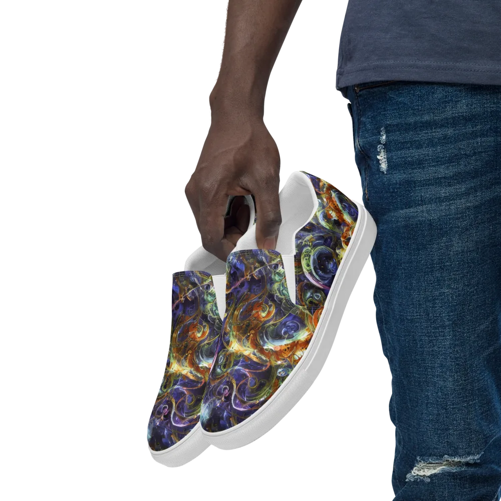 Molten Midnight on Men's Slip-On Canvas Shoes — Left Front