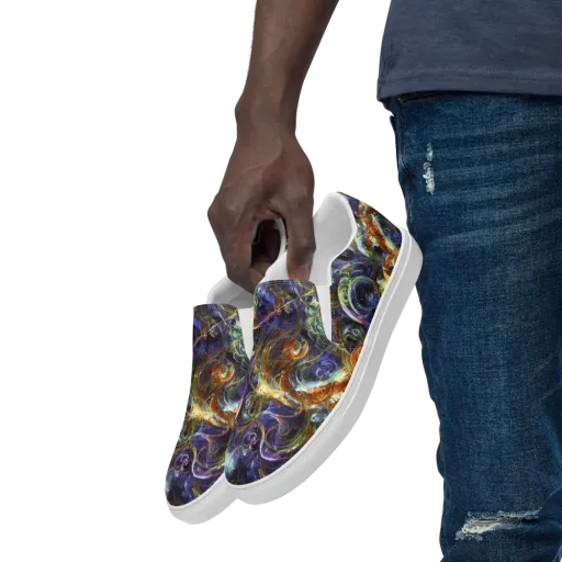 Molten Midnight on a Men's Slip-On Canvas Shoes