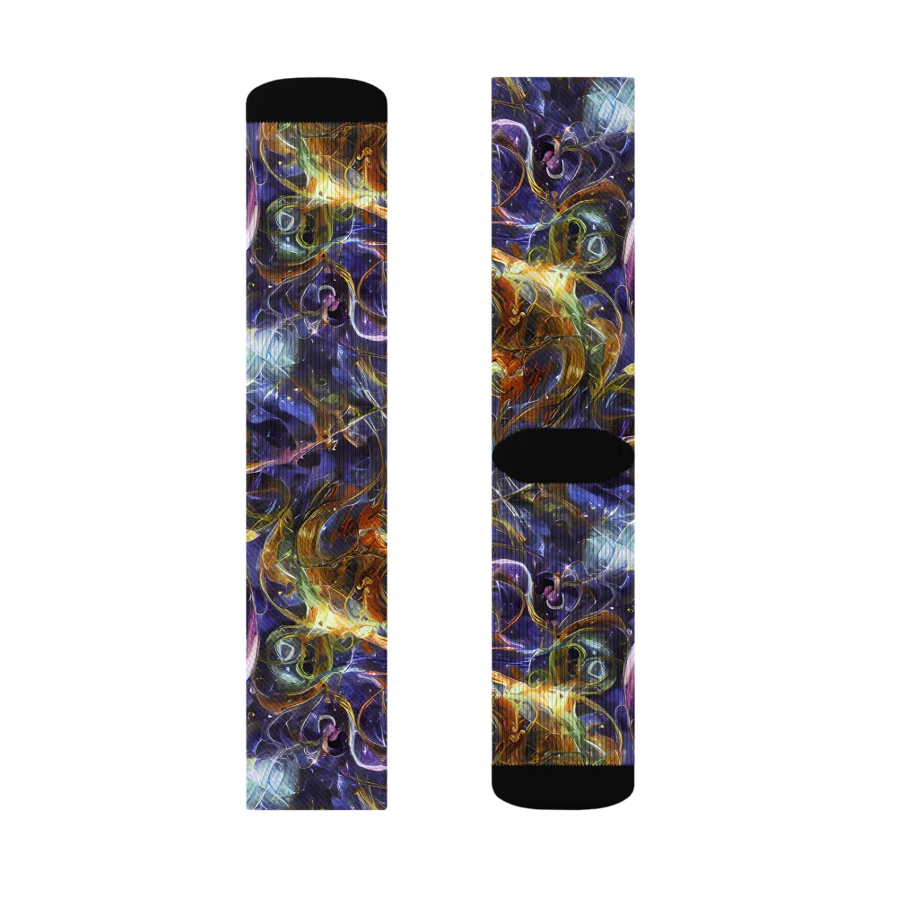 Molten Midnight on Socks — Left Sock