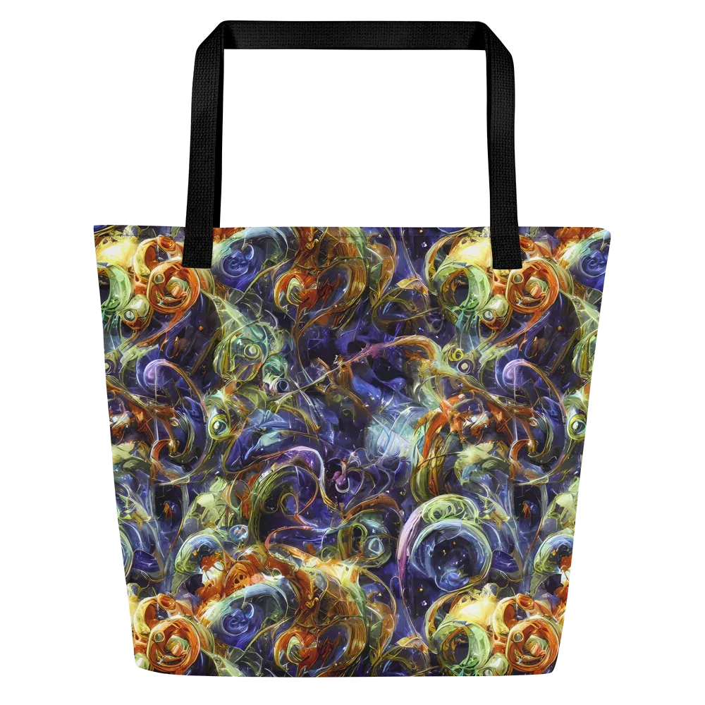 Molten Midnight on Large Tote Bag W/ Pocket — Front