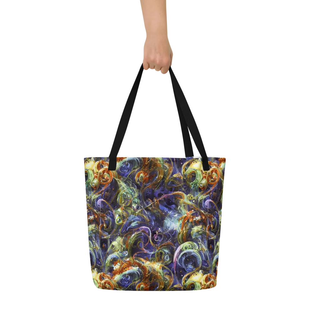Molten Midnight on Large Tote Bag W/ Pocket — Front