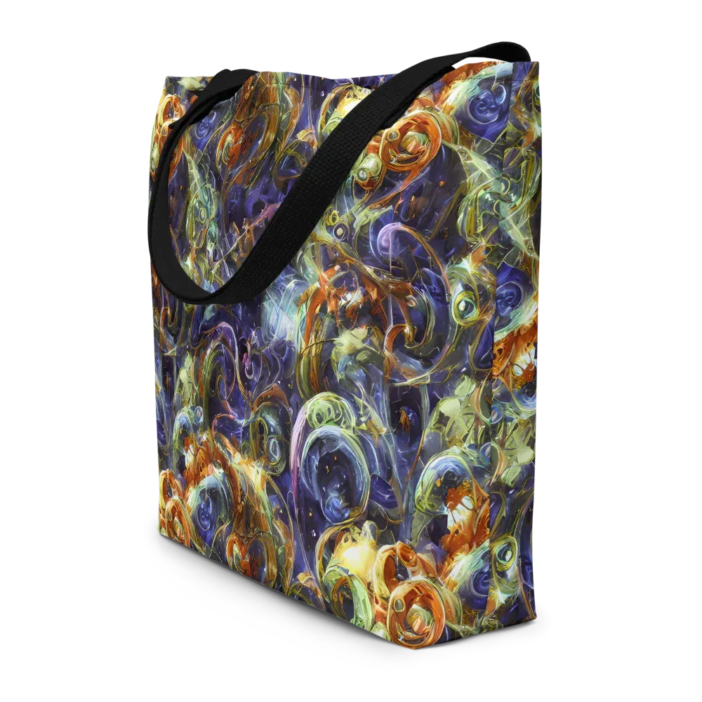 Molten Midnight on Large Tote Bag W/ Pocket — Front