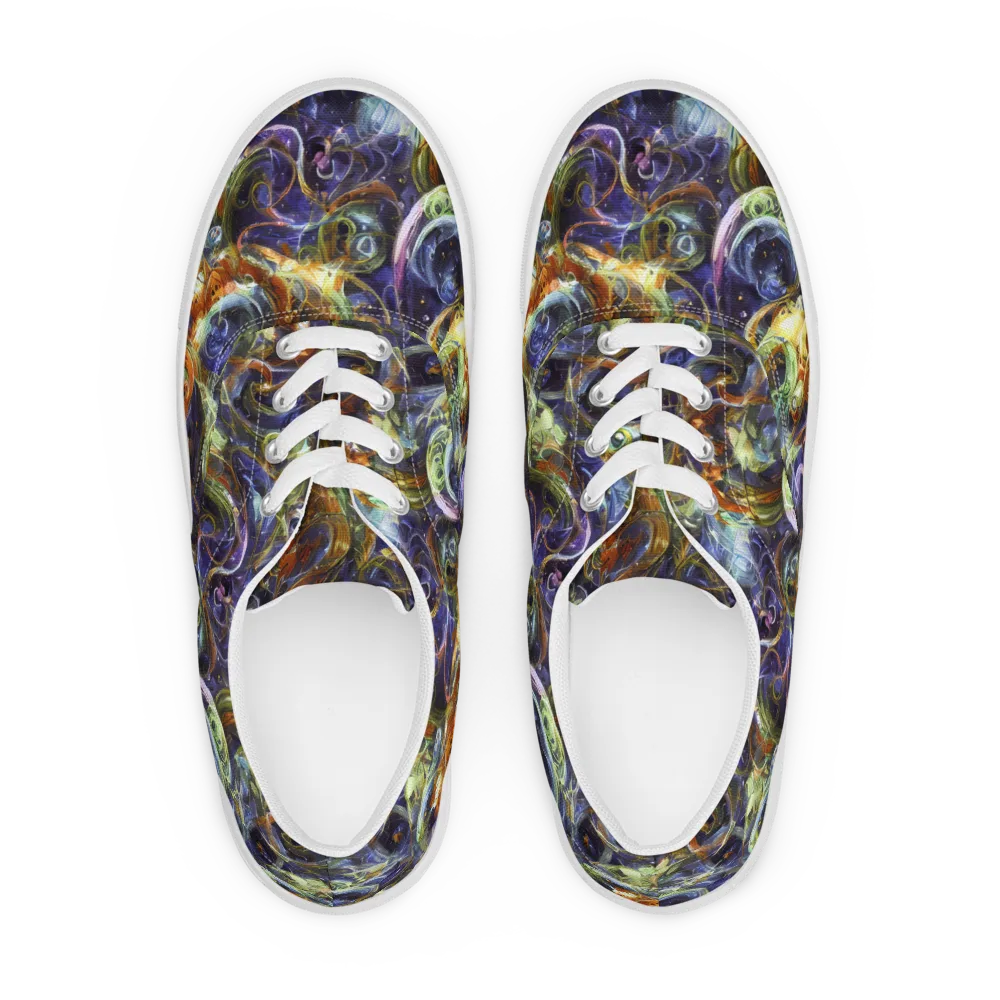 Molten Midnight on Men's Lace-Up Canvas Shoes — Front
