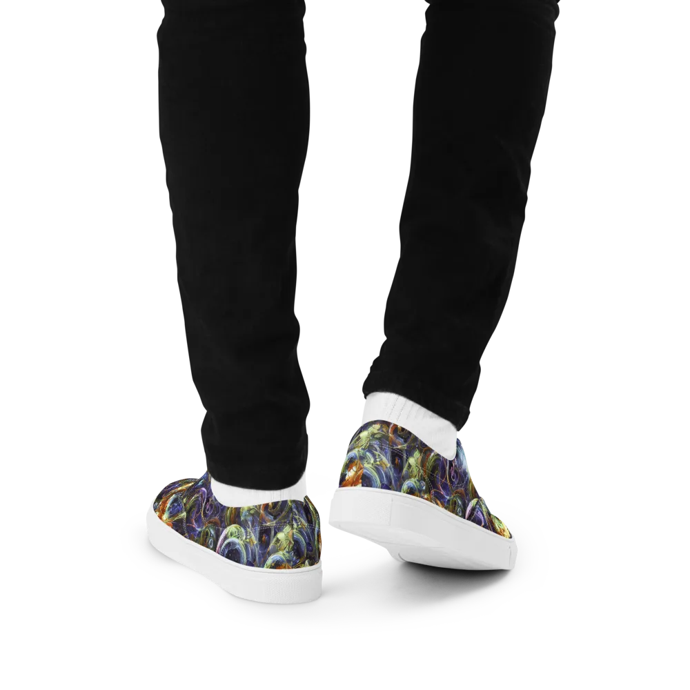 Molten Midnight on Men's Lace-Up Canvas Shoes — Back