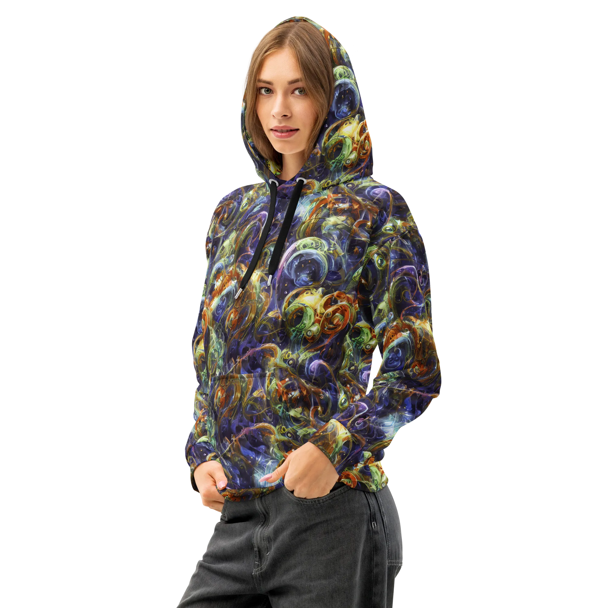 Molten Midnight on Cotton Hoodie — Left Front
