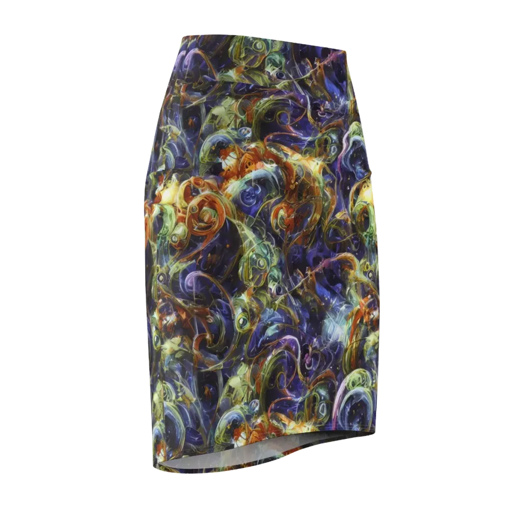 Molten Midnight on Pencil Skirt — Front Side