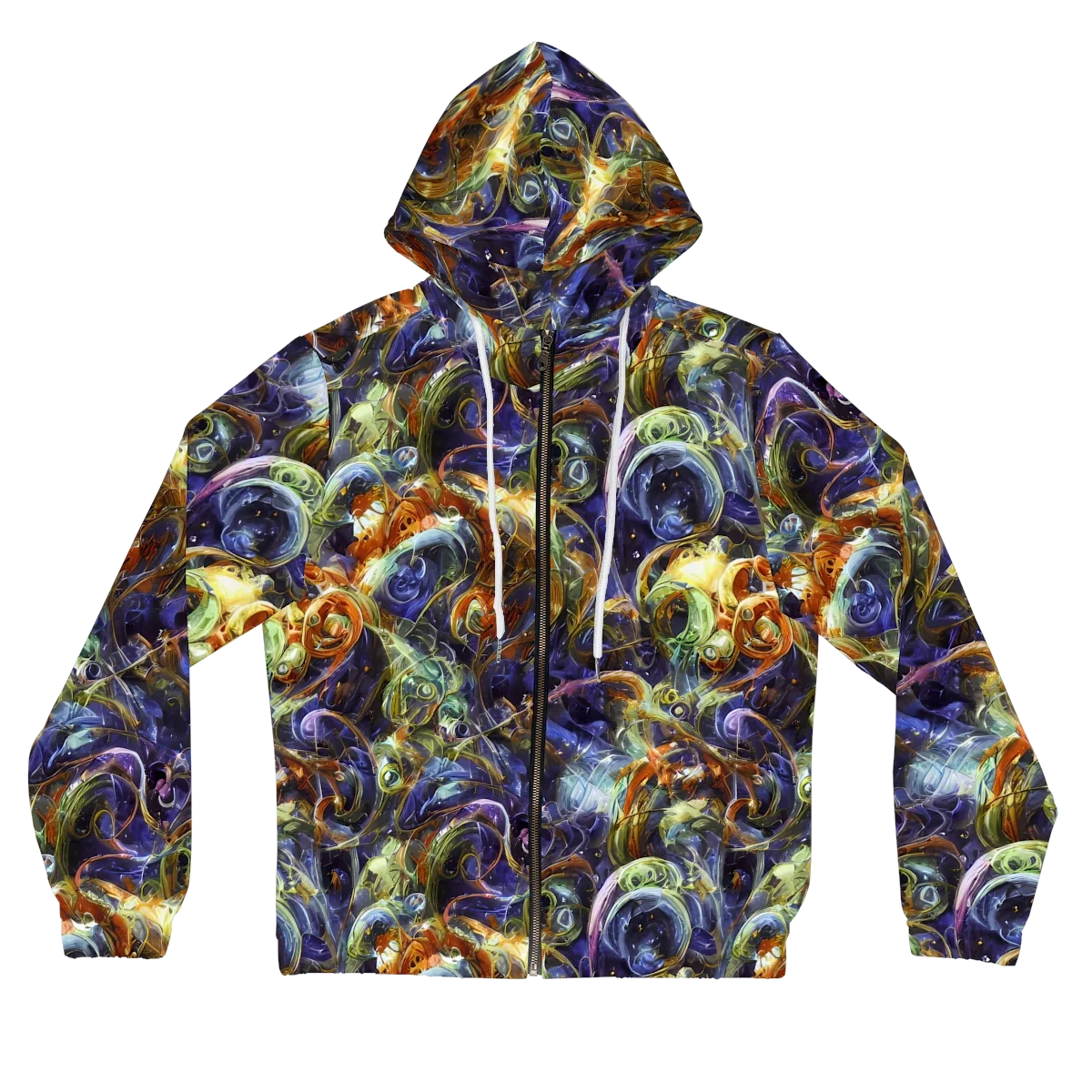 Molten Midnight on Women's Full-Zip Hoodie — Front