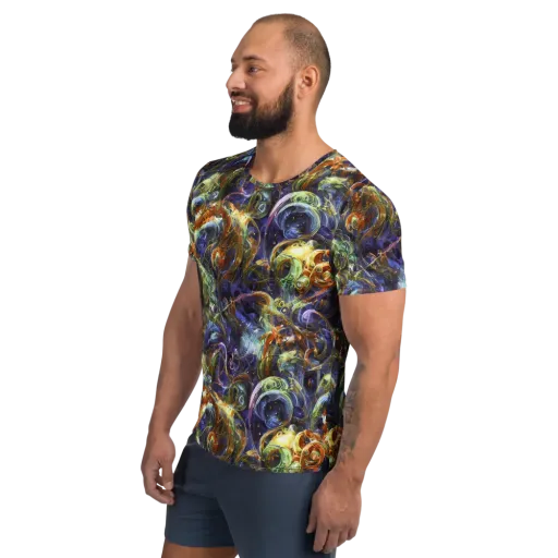 Molten Midnight on a Men's Athletic T-Shirt
