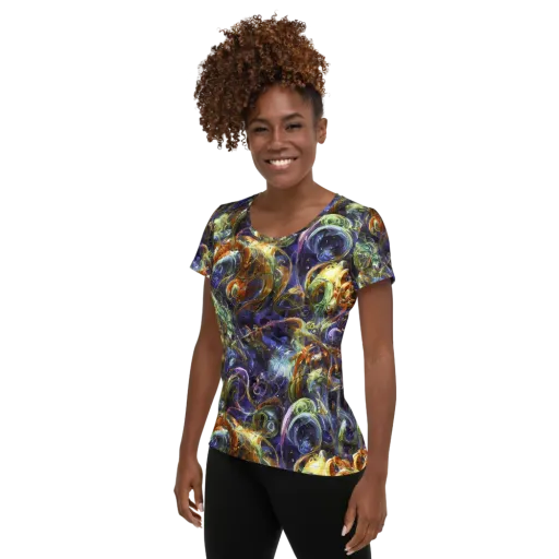 Molten Midnight on a Women's Athletic T-Shirt
